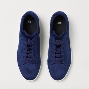 H&M Navy Blue Velour/Velvet Sneakers Size USA 8.5